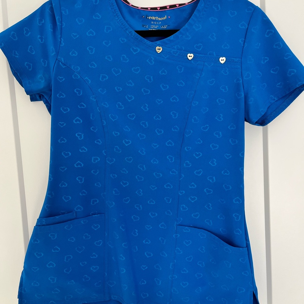 HeartSoul Blue Scrub Top